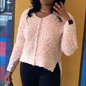 PINK FLEECE SWEATER